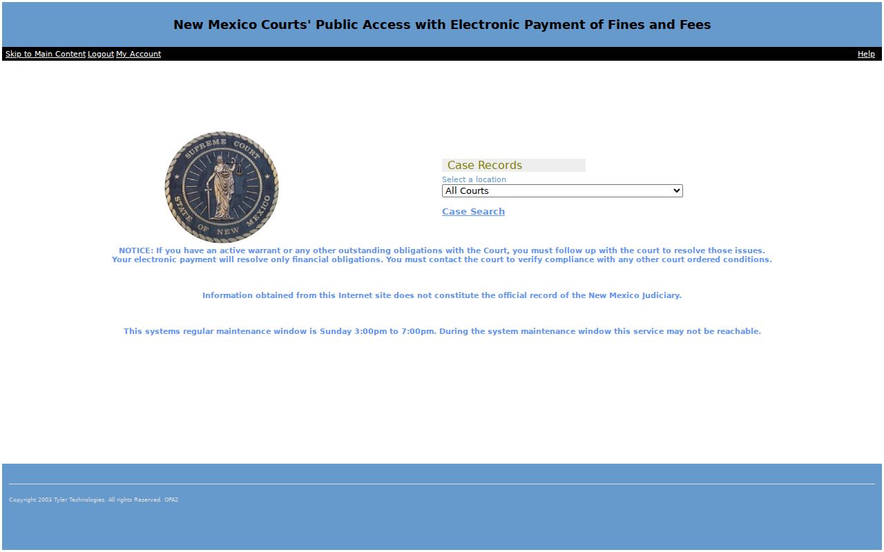 Chaves County criminal court record search in New Mexico Case Lookup