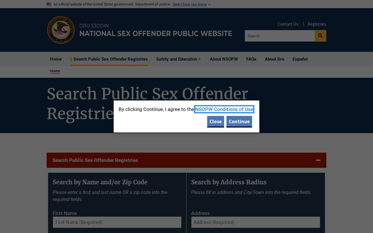 Chaves County sex offender check through the national registry search