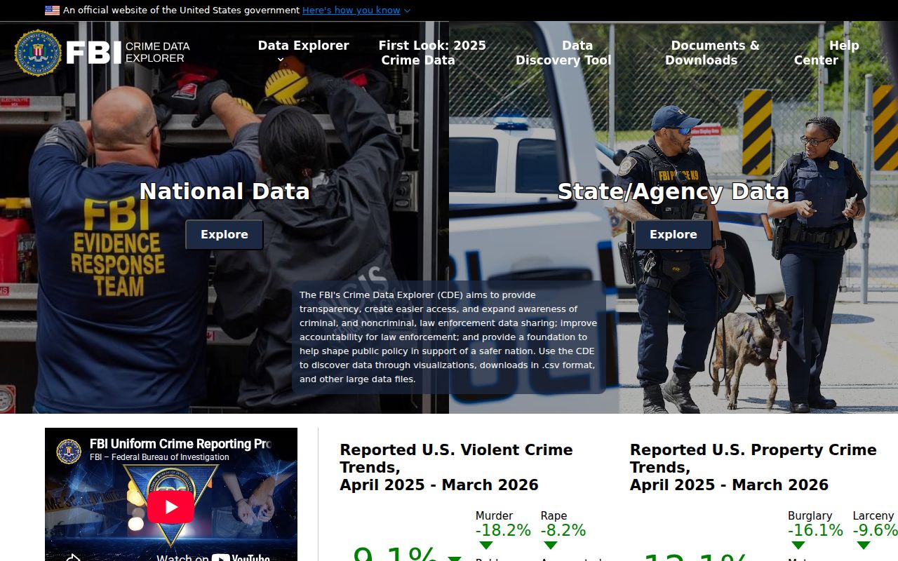 Hagerman criminal history FBI crime data search