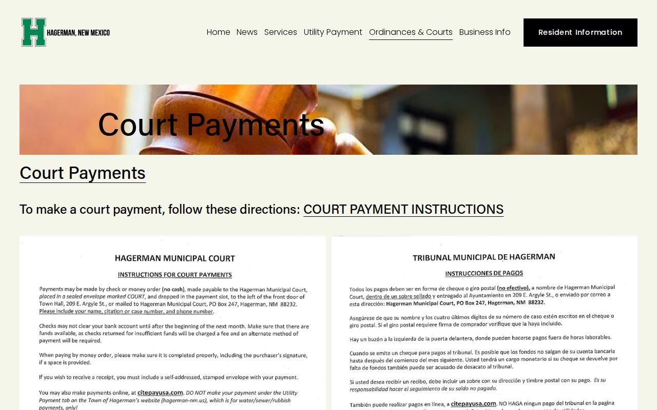 Hagerman criminal history records and municipal court links